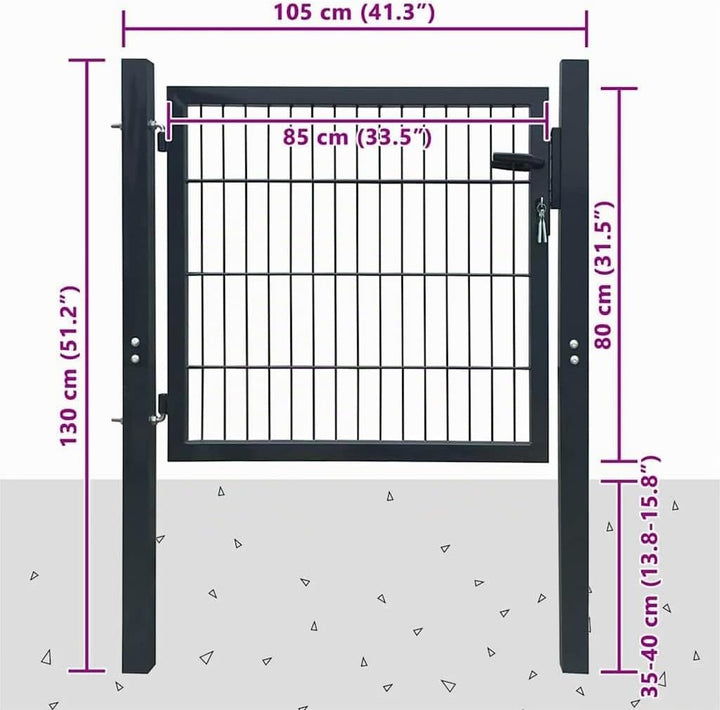 vidaXL 2D Zauntor Einzeltor Gartentor Zauntür Gartentür Zauntore Gartentore Hoftor Eingangstor Einfl