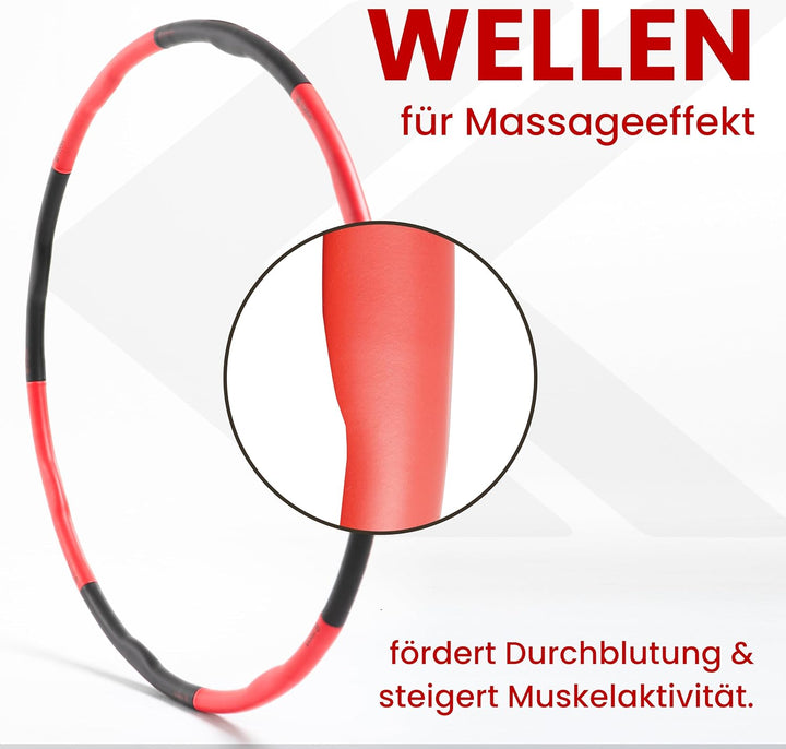 KIANA SPORTS® Hula Hoop Reifen Erwachsene inkl. Tasche und Übungsplan [1,2 kg] - Stabiler Hoola Hoop