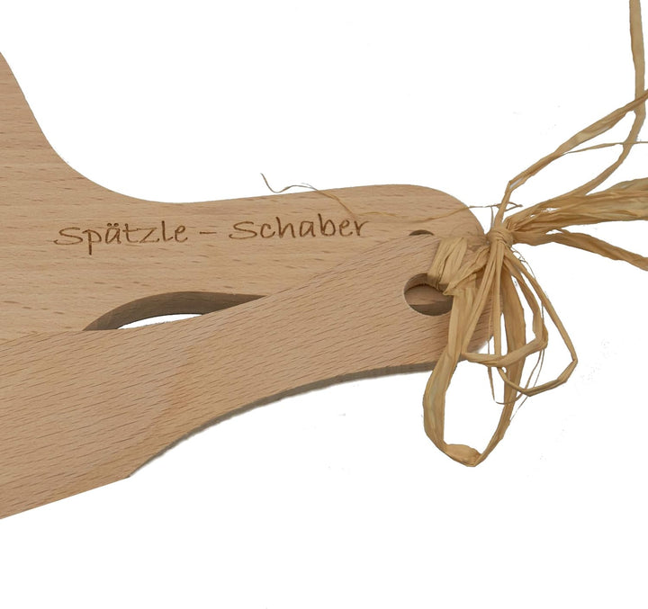 Albgenuss Spätzleschaber-Set: Echtholz Spätzlebrett aus Buchenholz und Spätzleschaber aus Holz
