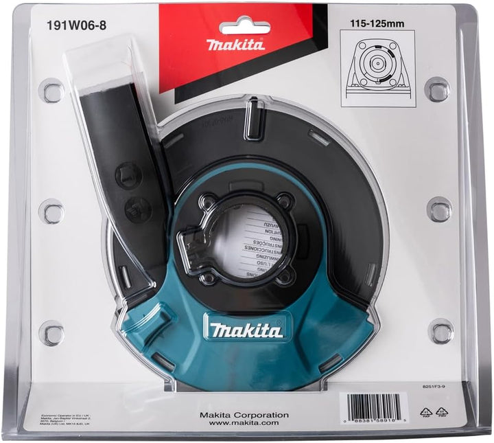 Makita Absaughaube 191W06-8 mit Diamant Schleiftopf 125 mm – Staubabsaughaube für Winkelschleifer –