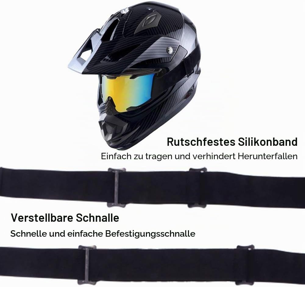 Motocross Brille, Dirt Bike Brille Crossbrille Erwachsene PU Harz Motorradbrille Winddicht ATV Brill