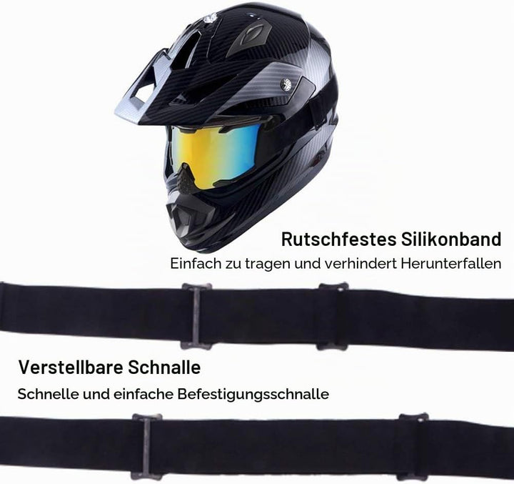 Motocross Brille, Dirt Bike Brille Crossbrille Erwachsene PU Harz Motorradbrille Winddicht ATV Brill