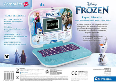 Clementoni Disney Frozen Laptop-Lernspiel, 4 Jahre, Kinder, elektronisches Geschenk, Italienischer s