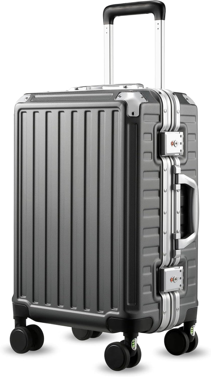 LUGGEX Koffer Trolleys ohne Reissverschluss Hartschalenkoffer Aluminiumrahmen Reisekoffer mit Rollen
