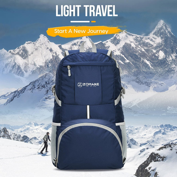 ZOMAKE 35 L Leicht Faltbarer Rucksack Packbare Backpacks, Kleiner Rucksäcke Wanderrucksack Wasserdic