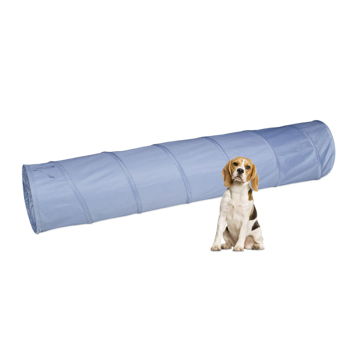 Relaxdays Hundetunnel, Spieltunnel für aktive Hunde, Hundetraining, 200 cm lang, Ø 40 cm, Faltbarer