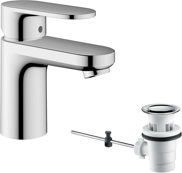 hansgrohe Vernis Blend - Waschtischarmatur mit Zugstangen-Ablauf, Wasserhahn Bad mit Auslauf Höhe 70