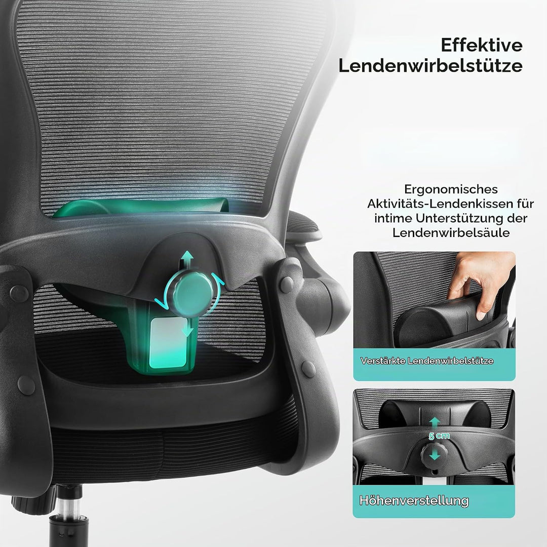 ALPHA HOME Bürostuhl Ergonomischer, Schreibtischstuhl Höhenverstellbar Chefsessel Ergonomisch Comput