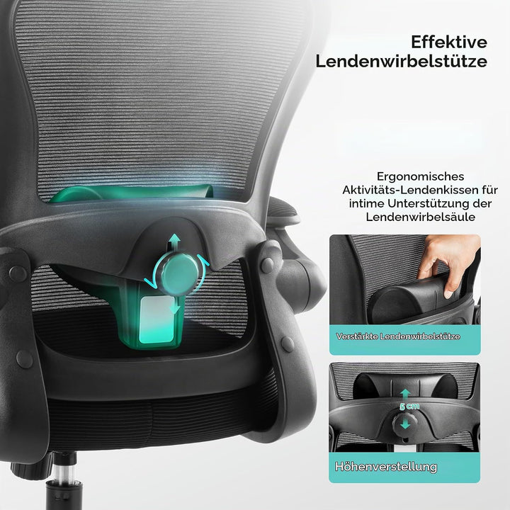 ALPHA HOME Bürostuhl Ergonomischer, Schreibtischstuhl Höhenverstellbar Chefsessel Ergonomisch Comput