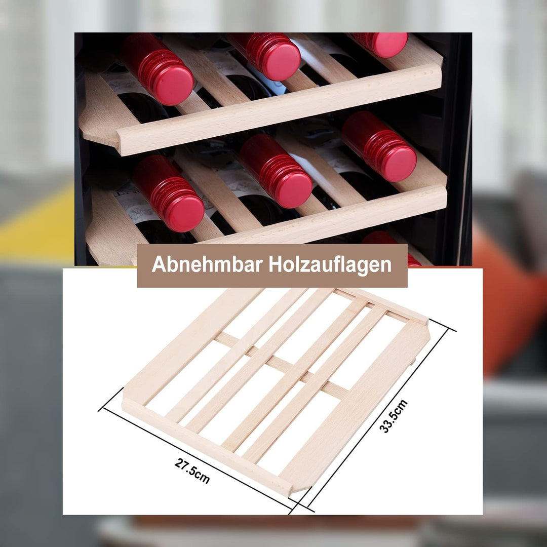 Kalamera Weinkühlschrank, 18 Flaschen 51 Liter Weinkühlschrank klein mit Kompressor, 5-18°C Kühlzone