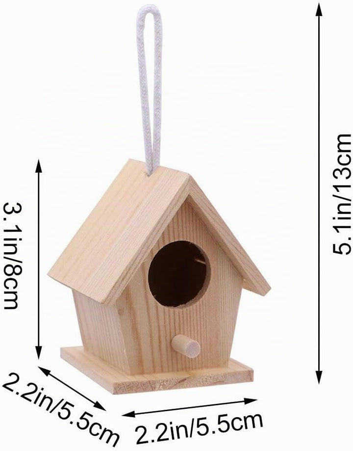 Aestm Deko Vogelhaus Holz Nistkasten Deko Anhänger, Holz Vogelhaus zum Aufhängen und Bemalen Vogelhä