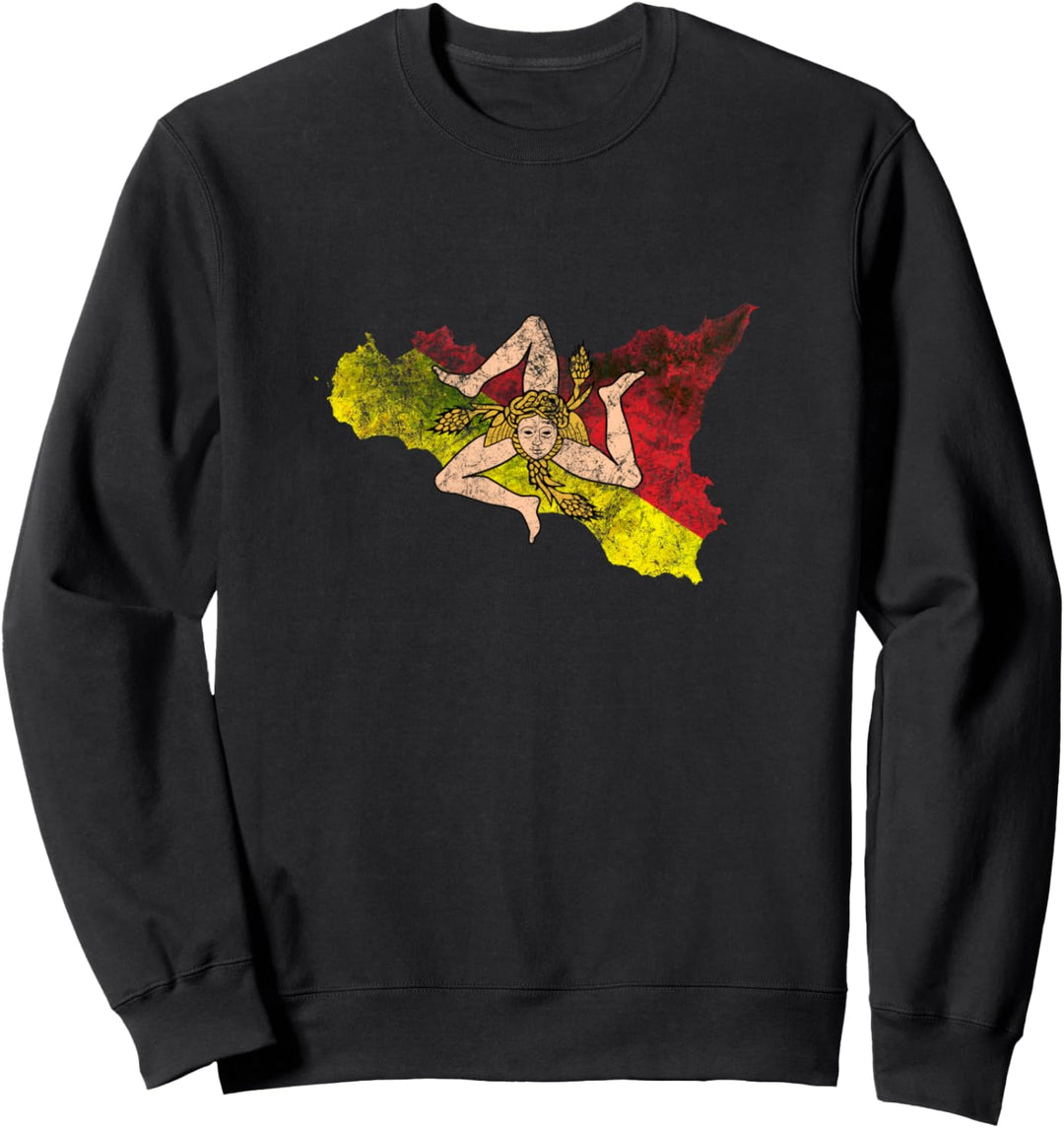 Sizilianisch Karten- und Flaggensouvenir - Sizilien Sweatshirt