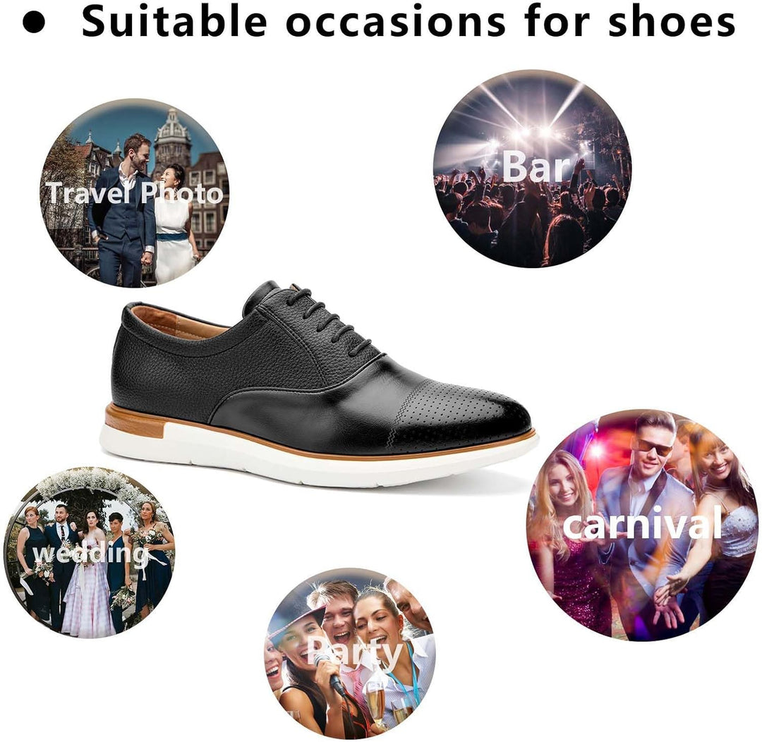 MEIJIANA Herren Oxfords Männer Businessschuhe Freizeit Schuhe Oxfords Herren Anzugschuhe Leder 42 EU