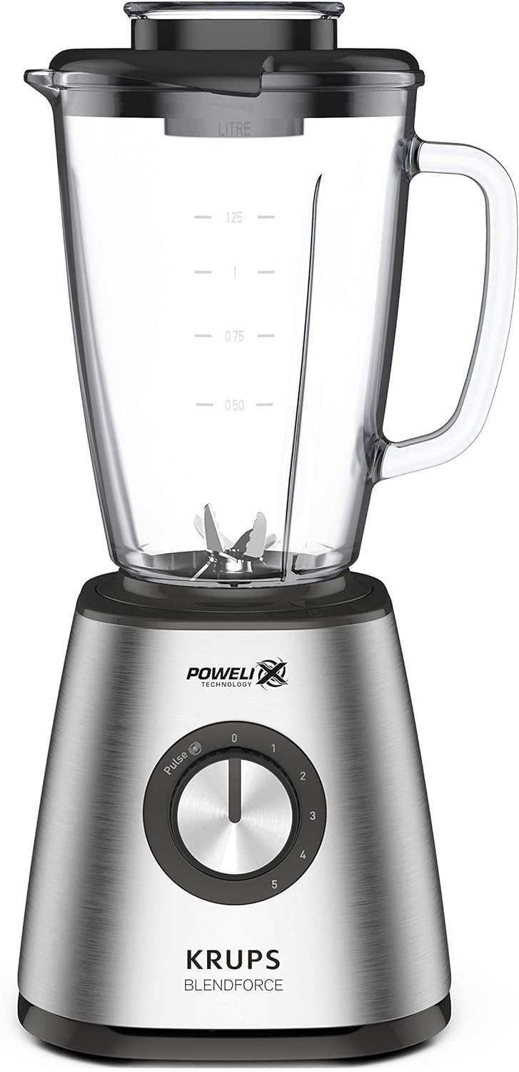 Krups KB439D Blendforce 2 Standmixer | 800 Watt | 5 Geschwindigkeiten | Pulsfunktion | 1,75 Liter Th