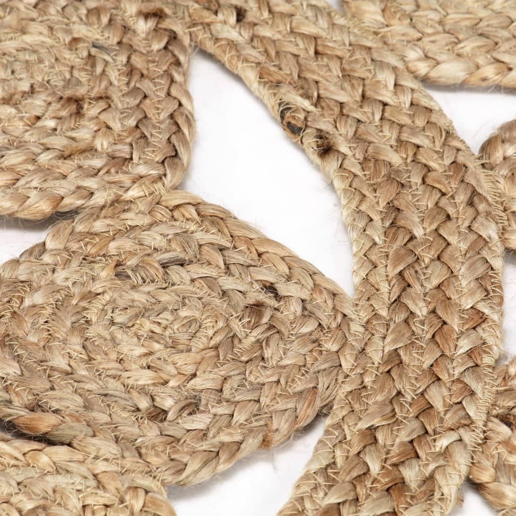 homiuse Teppich Handgefertigt Geflochten Jute 180 cm Teppich Wohnzimmer Teppich Rund Outdoor Teppich