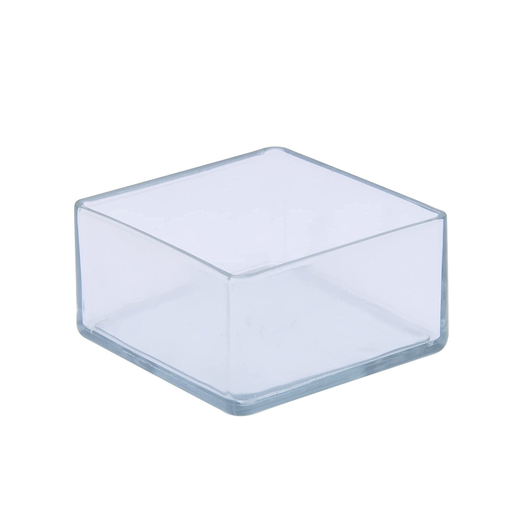 Flyshop Stuhlbeinkappen aus PVC, Kratzfest, quadratisch, 70 x 70 mm (7,0 x 7,0 cm), transparent, 12