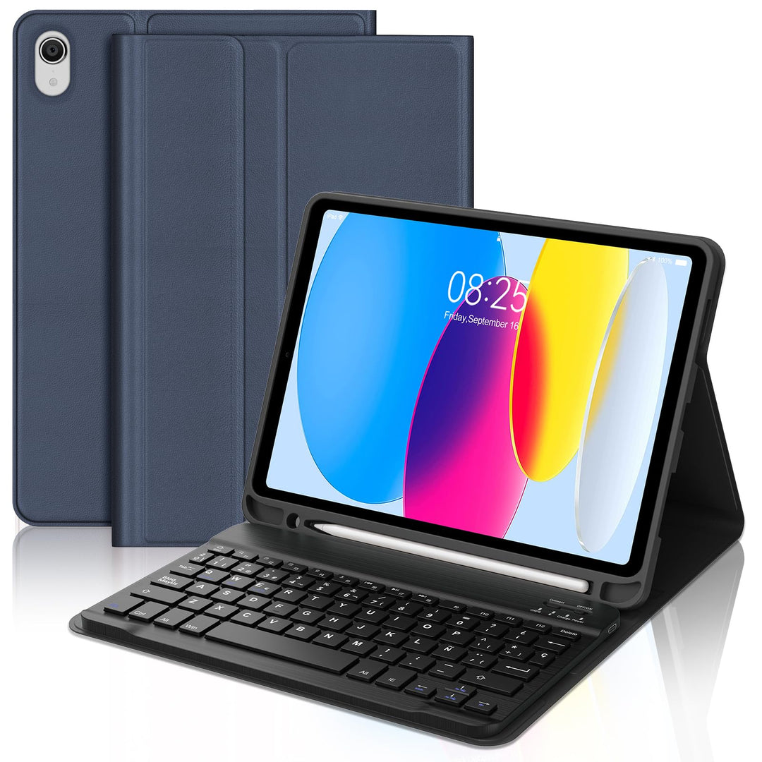 Hülle Tastatur für iPad A16 11/10 Generation (2025/2022) 11/10.9 Zoll mit QWERTZ Deutsche Bluetooth