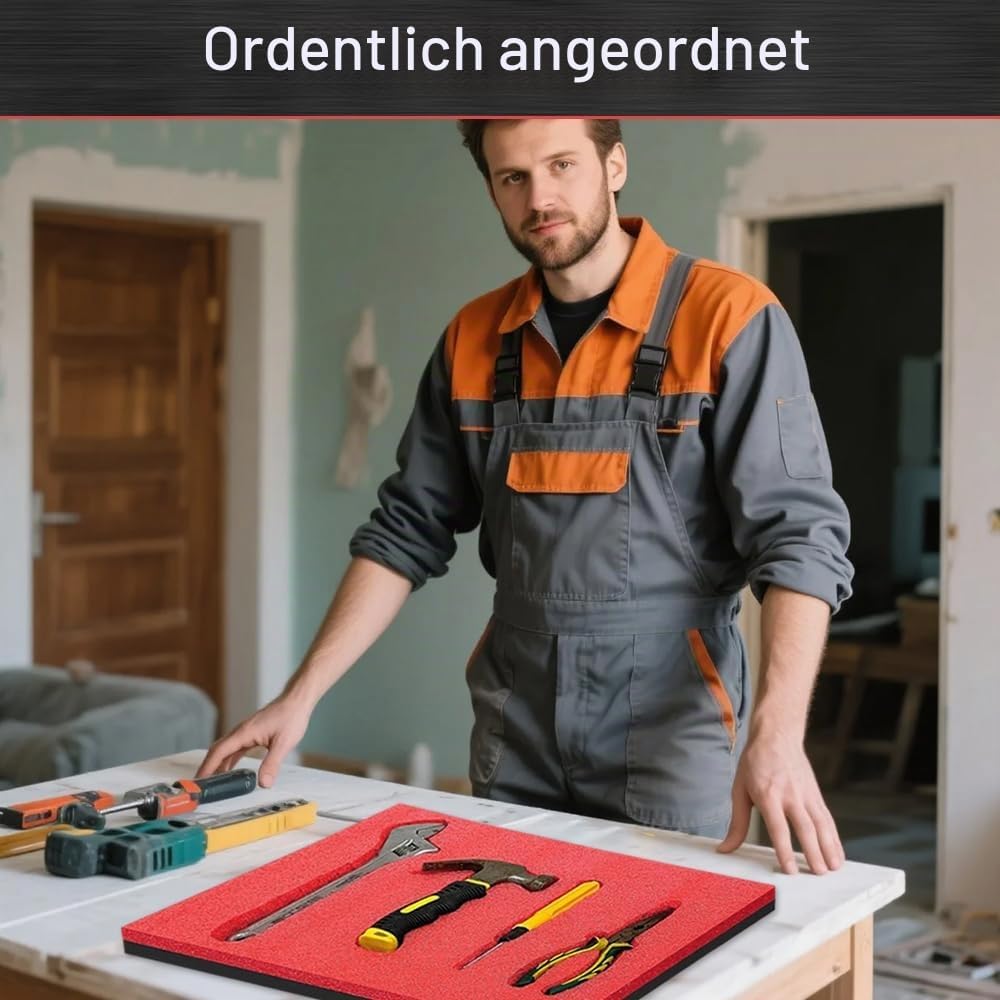 4 StüCk 40×30×2.5cm Schaumstoffeinlage Werkzeug,Precision Defined Werkzeugkisten-Schaumstoff,Multila
