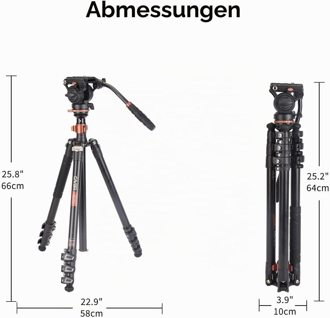 Professionelles Video-Stativ-Einbeinstativ-Kit, Cayer AF2451 67-Zoll-Aluminium-Teleskop-Flip-Lock-St