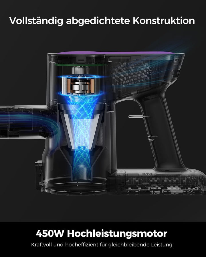 VACTechPro F02 Lite Akku Staubsauger kabellos 450W/45MIN/45KPA