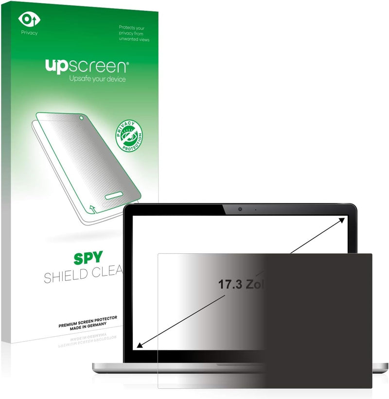 upscreen 17.3" Anti-Spy Blickschutzfolie für 17,3 Zoll Notebooks (43.9 cm) [383 x 215 mm, 16:9] - Pr