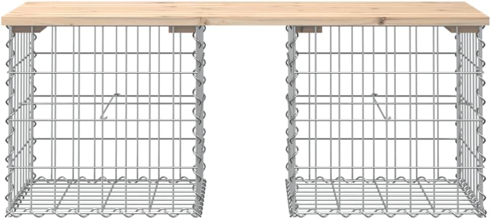 vidaXL Gartenbank, Sitzbank Bank Gabionen, Gabionenbank für Garten Terrasse, Steinkorb Drahtkorb Par