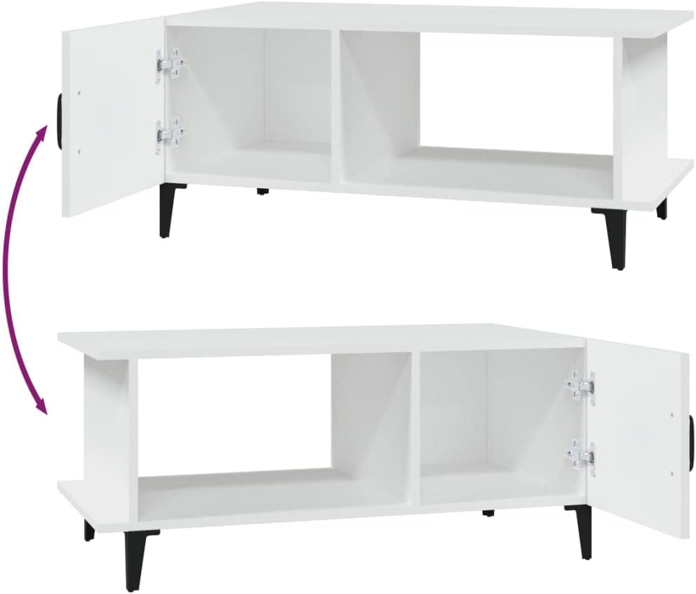 Couchtisch Weiss Wohnzimmertisch Modern 90x50x40 cm Side Table Beistelltisch Stilvollen Kleiner Tisc