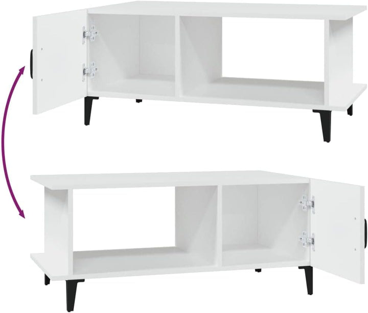 Couchtisch Weiss Wohnzimmertisch Modern 90x50x40 cm Side Table Beistelltisch Stilvollen Kleiner Tisc