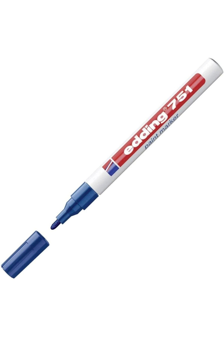 edding 751 Lackmarker - blau - 10 Stifte - Rundspitze 1-2 mm - Lackstift zur Markierung und Beschrif