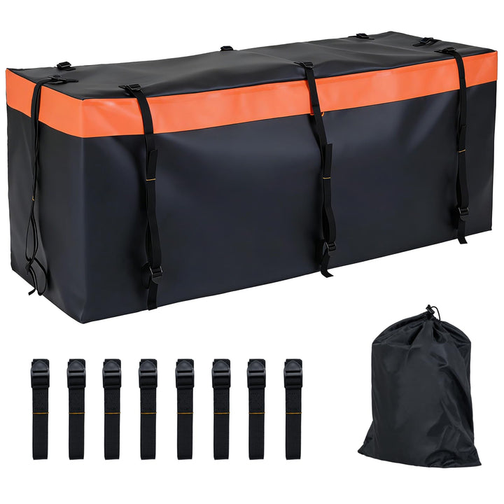 FANTASK 455 L Heckbox für Anhängerkupplung, 146 x 61 x 51 cm, Softshell-Heckträger wasserdicht & fal