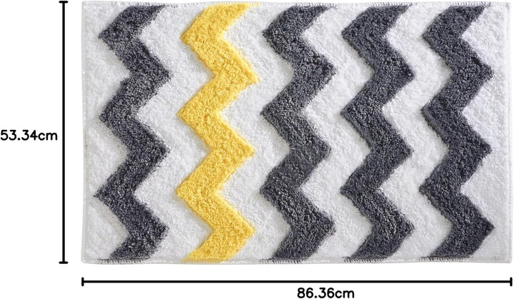 iDesign Chevron Duschvorleger, rutschfeste und schnelltrocknende Badmatte aus Microfaser-Polyester m