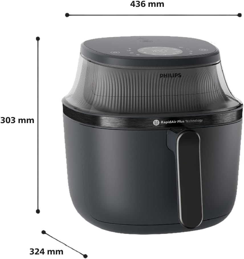 Philips Airfryer 3000 Series 6.2L, Sichtfenster, 16-in-1 Airfryer, RapidAir Plus Technologie, wenige