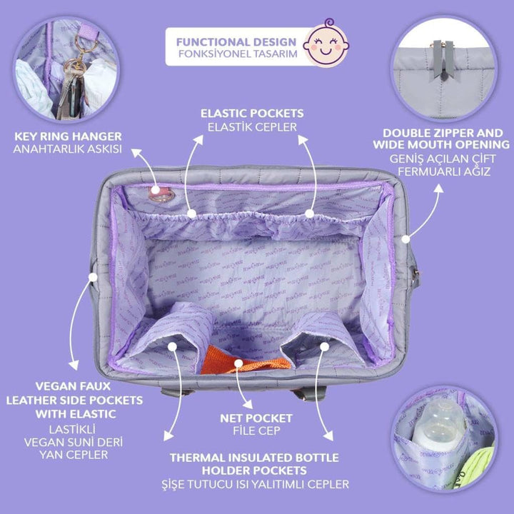 Milk&amp;Moo Wickeltasche | Praktische Organisation | Wickelumhängetasche mit Mehrere Fächer | Isolierte