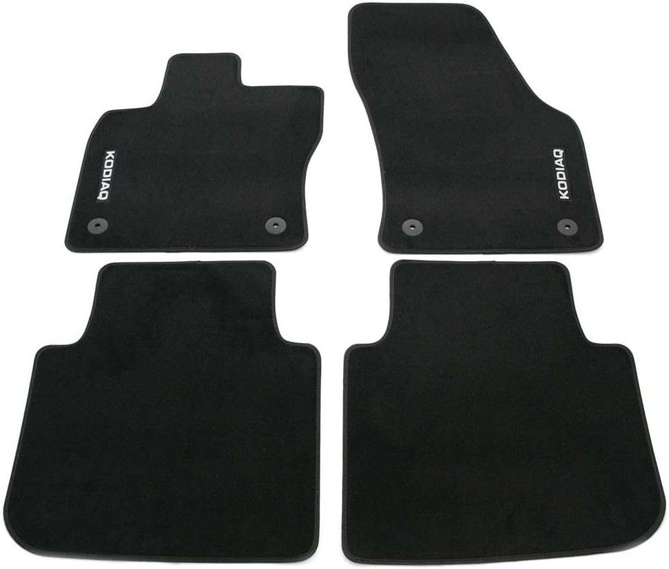 Skoda 566061270 Prestige Textil Fussmatten 4X Stoffmatten Premium Velours mit Kodiaq Schriftzug, sch