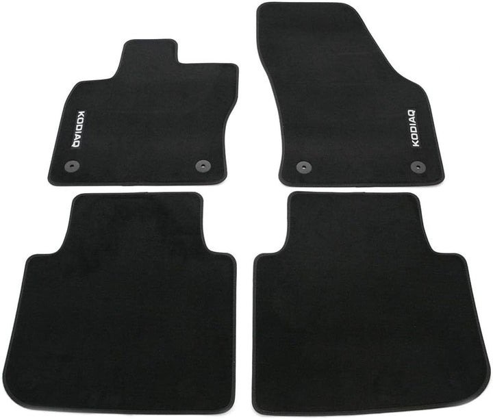 Skoda 566061270 Prestige Textil Fussmatten 4X Stoffmatten Premium Velours mit Kodiaq Schriftzug, sch