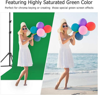 Andoer Greenscreen Kit, Grüner Fotohintergrund Waschbares 2 x 3M mit Hintergrund ständer 2 x 3M, 3 K