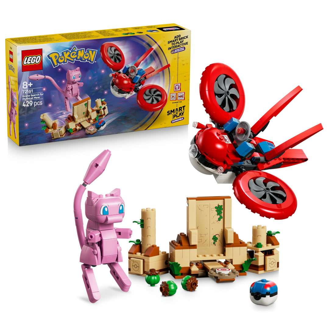 LEGO Pokémon SMART Play: Drohnensuche nach einem Mysteriösen Mew - kompatibles interaktives Spielset
