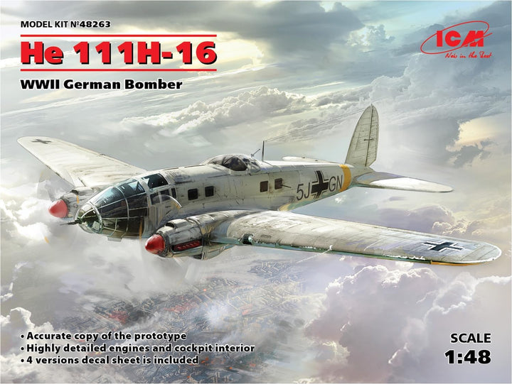 ICM Modellbausatz He 111H-16, WWII German Bomber