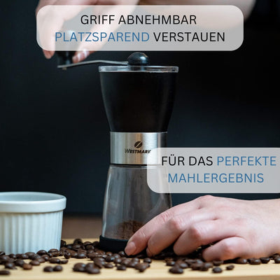 Westmark Kaffeemühle manuell - für bis zu 8 Tassen Kaffee wie vom Barista - langlebiges & verstellba