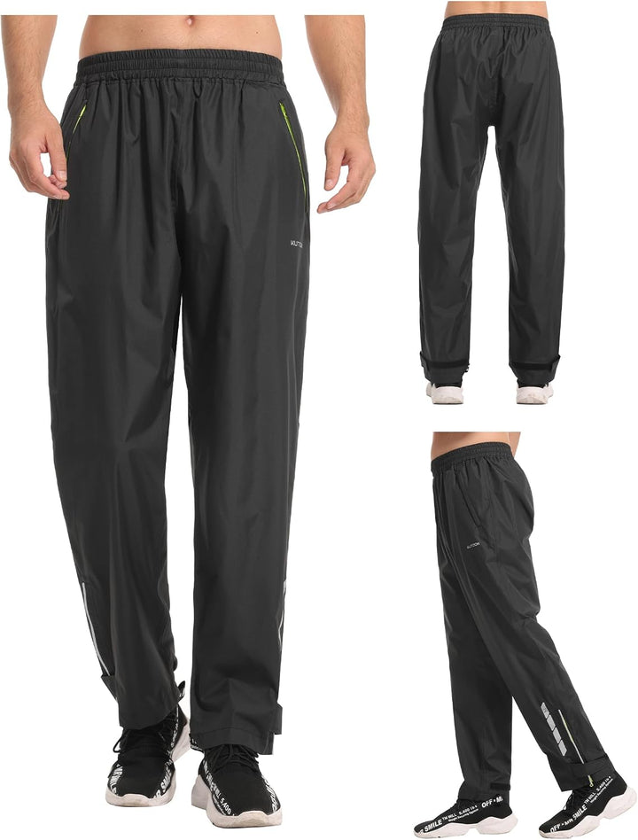 KUTOOK Regenhose Fahrrad Herren Waterproof Rating: 5000mm Atmungsaktiv mit 2 Taschen Wandern Motrrad