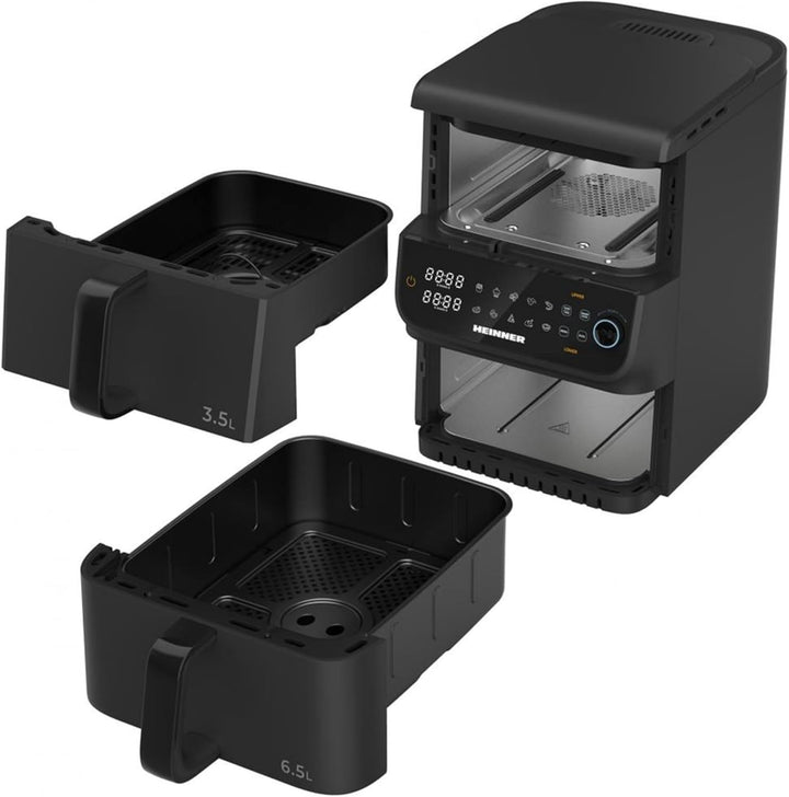 HAF-C10DBS25BK "InnovaCook" Double Air Fryer – 10L Capacity (3.5L + 6.5L), 2,500W Power, SMART COOK
