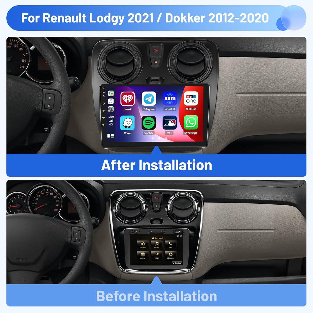 Inefala Android 15 Autoradio für Renault Lodgy 2021, Dokker 2012-2020 4+64G mit Wireless CarPlay And