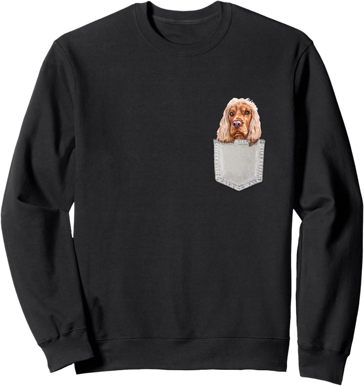 COCKER SPANIEL Hund in Brusttasche Dog In A Pocket Geschenk Sweatshirt