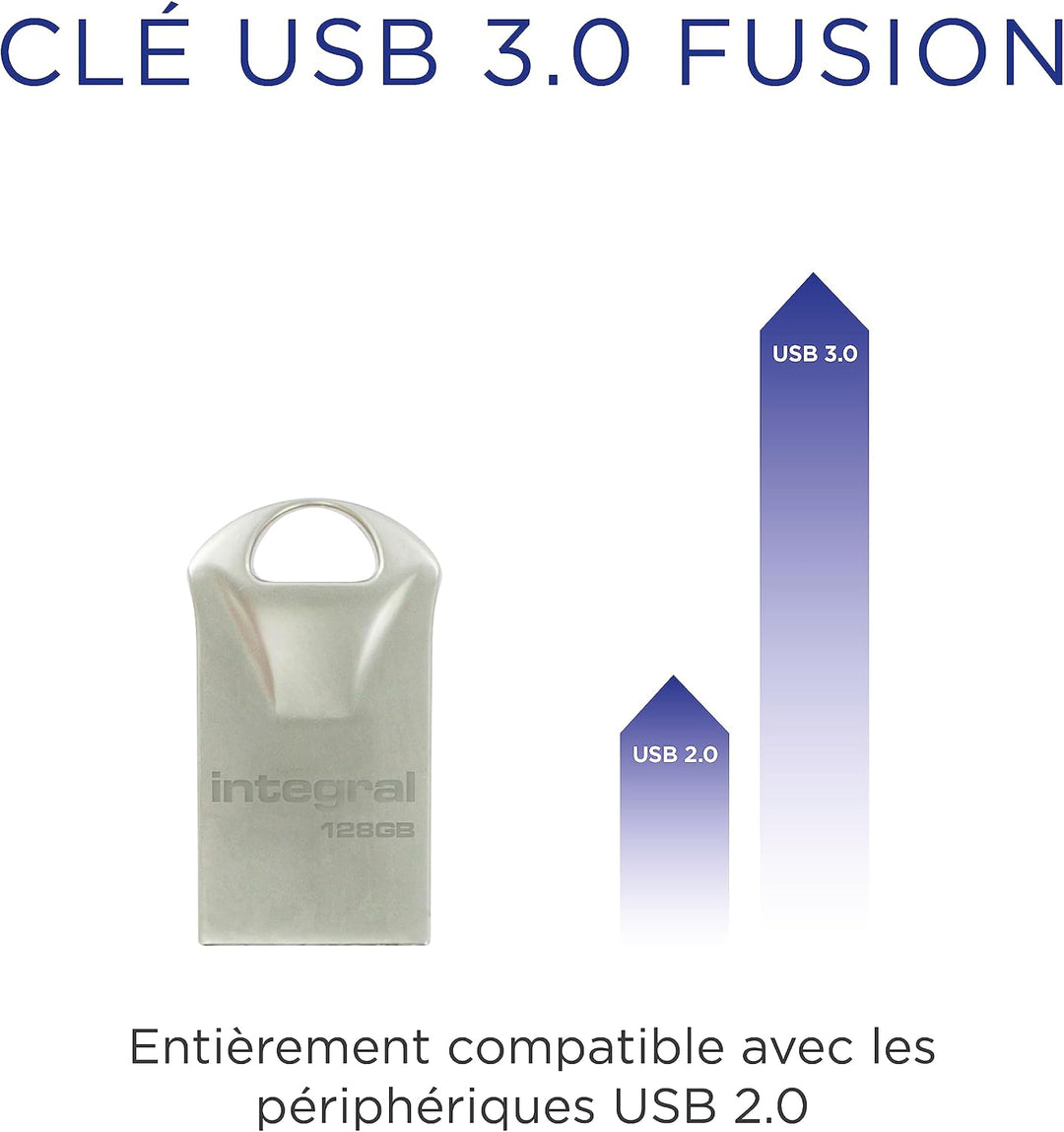 Integral 128GB USB-Speicher 3.2 Gen 1 Flash-Laufwerk Fusion mit Metallgehäuse, bis zu 110MB/s Fusion