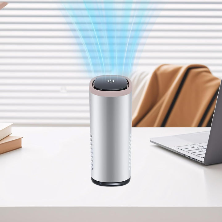 Luftreiniger mit HEPA Filter & Aktivkohlefilter, Air Purifier Tragbarer Luftfilter Gegen Rauch Gerüc