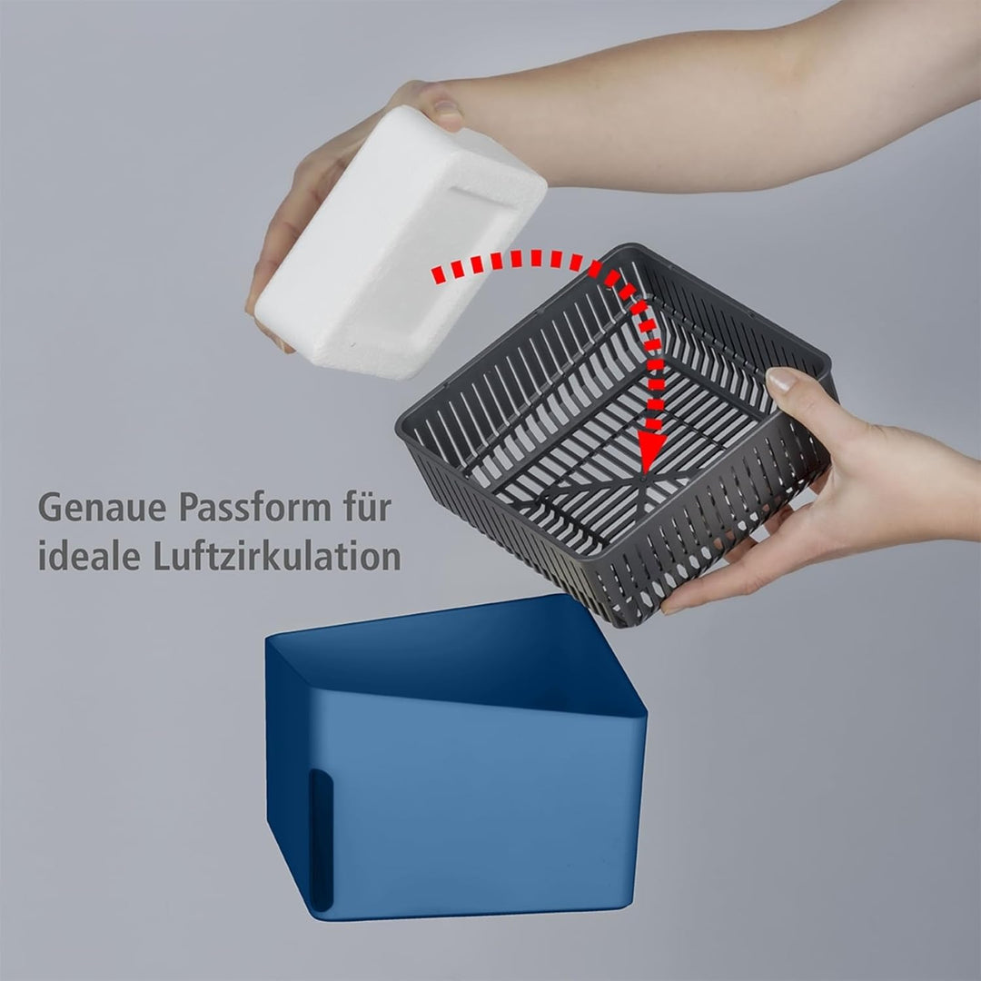 WENKO Raumentfeuchter Mod. Cube, Luftentfeuchter reduziert Schimmel & Gerüche, Auffangschale mit 1 k