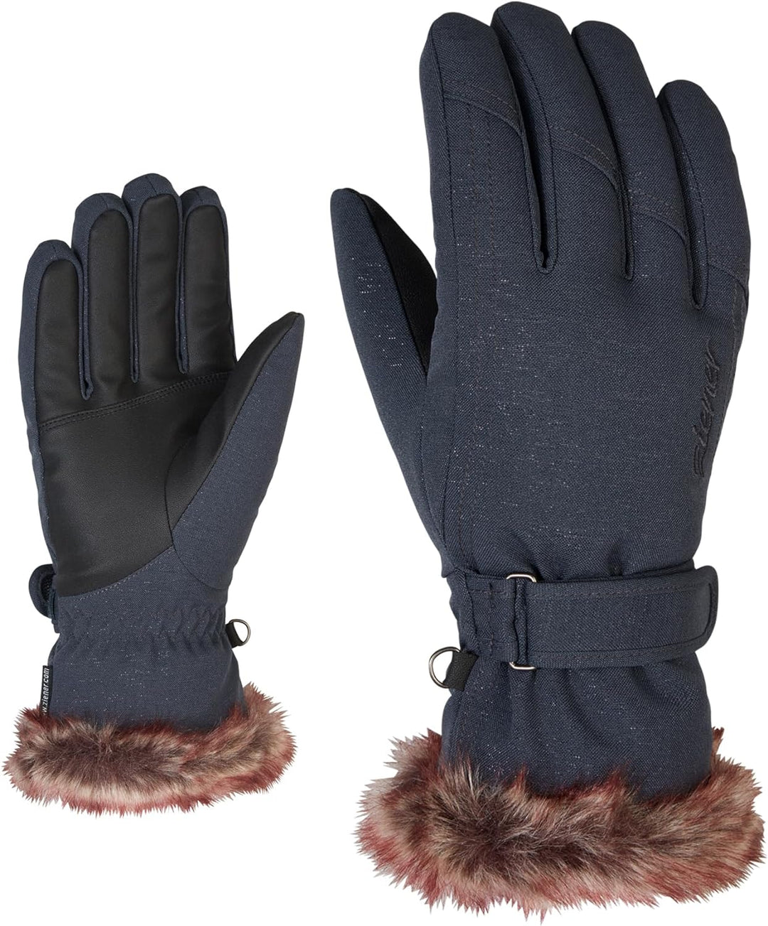Ziener Damen Ski-Handschuhe / Wintersport, Warm, Atmungsaktiv Kim, 801117 6 gray ink spark, 6 gray i