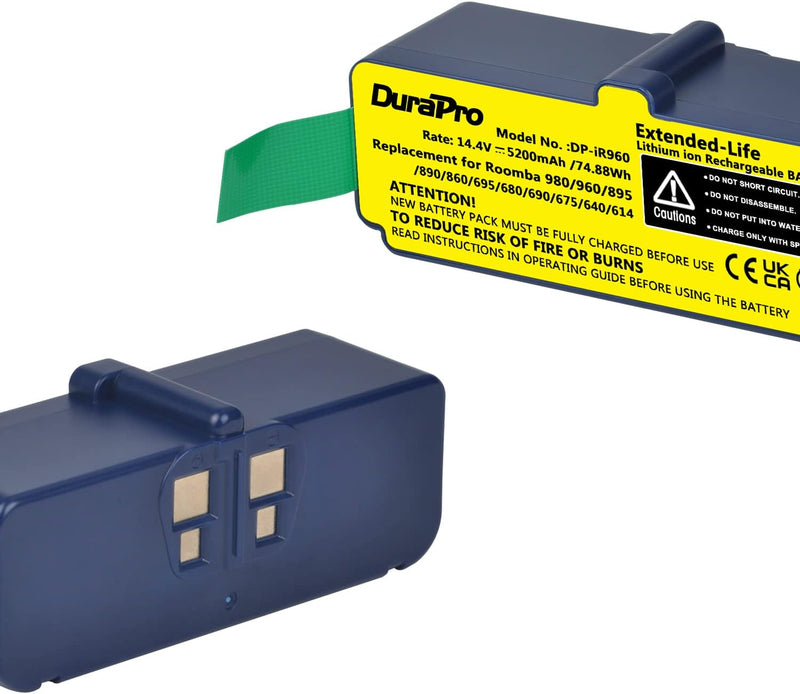 DuraPro 14.4V 5200mAh Li-ion Battery Akku for iRobot Roomba 900 960 965 966 980 865 866 870 871 760