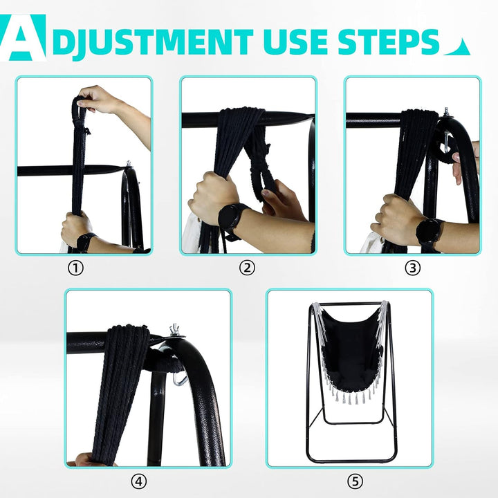 CCLIFE Hängesessel mit Gestell Kissen Hängeschaukel Hängestuhl Bis 100kg Indoor & Outdoor Garten Hän