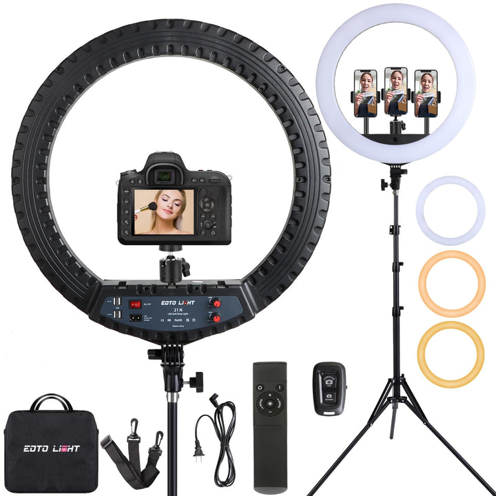 21-Zoll-LED-Ringlicht mit Stativständer, Video-Ringlicht für Selfie-Fotografie Vlog-Aufzeichnung Kon